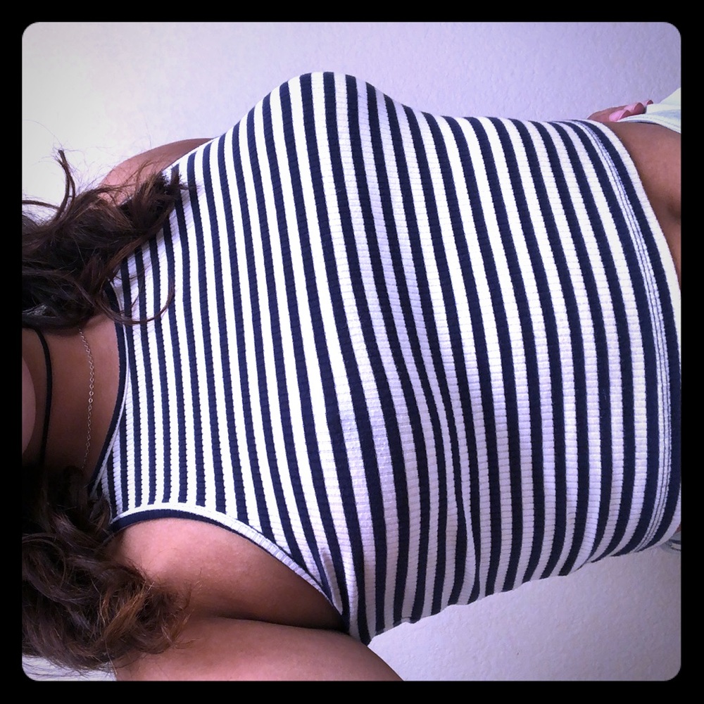 Crop top sailor shirt with stripes